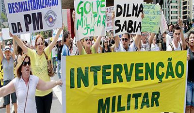 DEPOIS DE PEDIDO DE AUDITORIA FEITA PELOS TUCANOS E COM AVAL DE ÁECIO NEVES: manifestantes querem golpe militar manifestação golpe militar